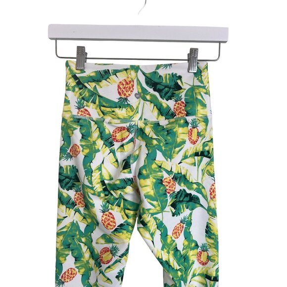 Wildfox Palm & Pineapple Print Leggings Soft Stretchy With Wide Band - Picture 7 of 8